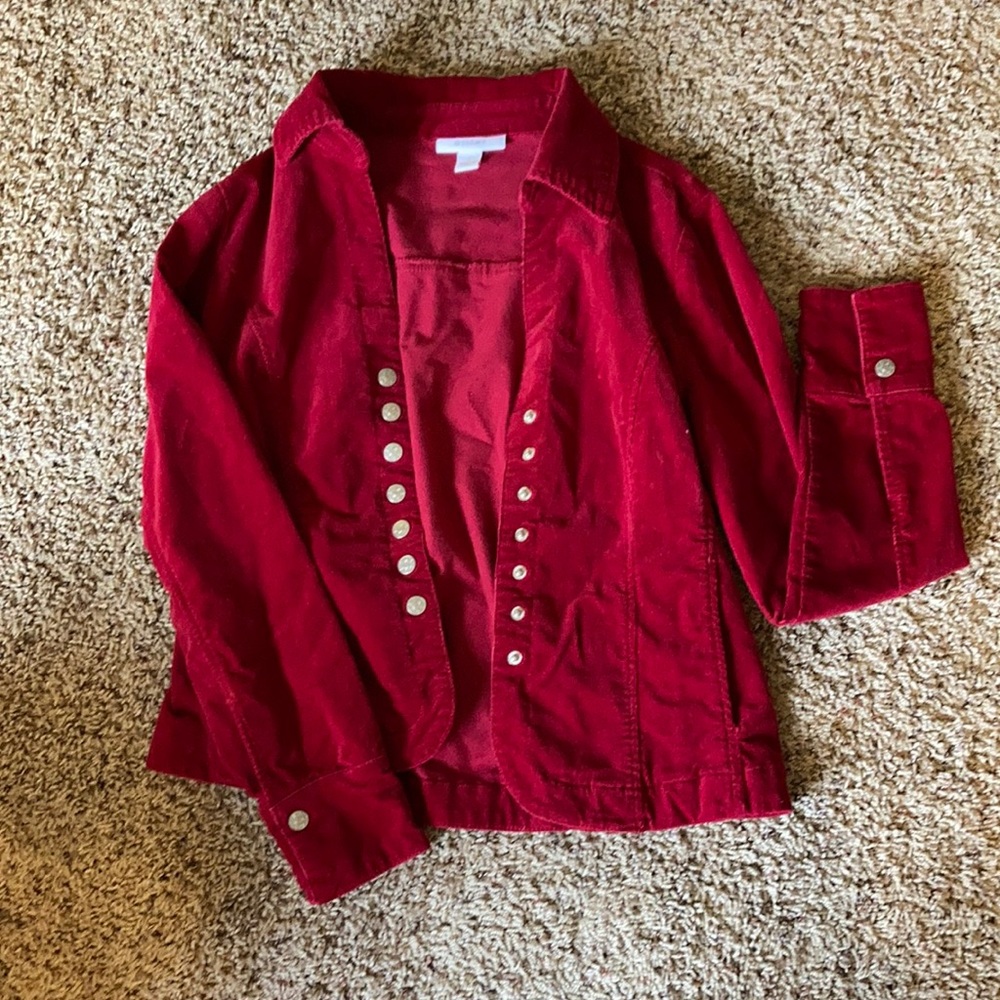 Jacket/red velvet blazer